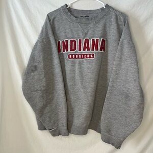VTG distressed Indiana Hoosiers embroidered crewneck sweatshirt grey men sz L-XL